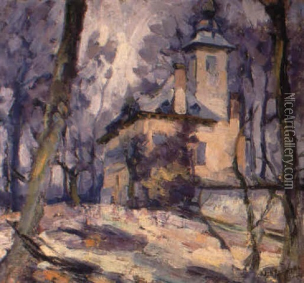 Chateau In The Woods Oil Painting - Joseph Raphael