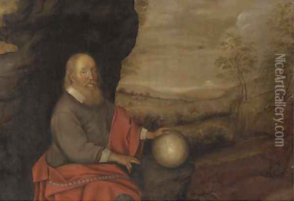 An Astrologer in a landscape Oil Painting - Pieter de Grebber