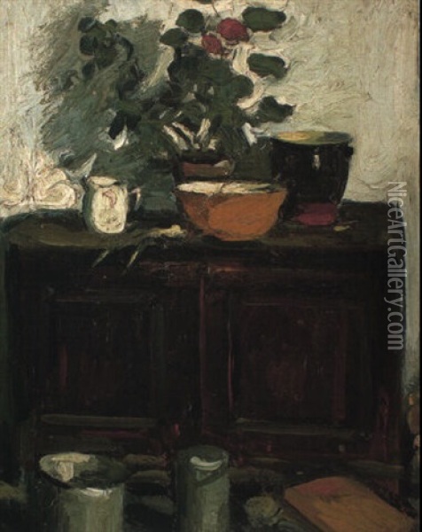 The Kitchen Dresser, Larkhall Oil Painting - George Leslie Hunter
