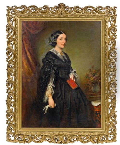 Frau Karoline Stiffel-ecalard Oil Painting - Friedrich von Amerling
