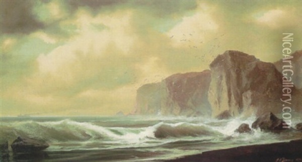 Coastal Cliffs Oil Painting - Gideon Jacques Denny