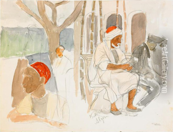 Scene In Algiers Oil Painting - Kuzma Sergievitch Petrov-Vodkin