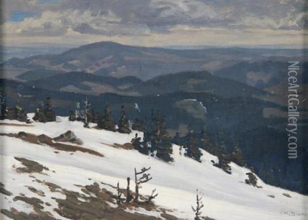 Spatwinter Im Schwarzwald Oil Painting - Hermann Dischler