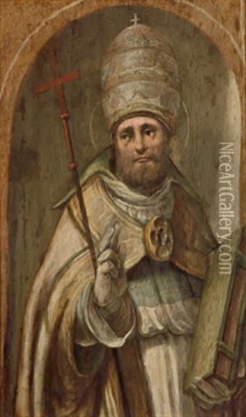 Ritratto Di Un Santo Papa Oil Painting - Jacopo dal Ponte Bassano