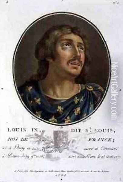 Portrait of Louis IX Called St Louis King of France 1215-70 Oil Painting - Naigeon, Jean Claude