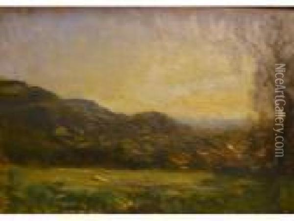 Prairie A Cremieu Oil Painting - Francois Auguste Ravier