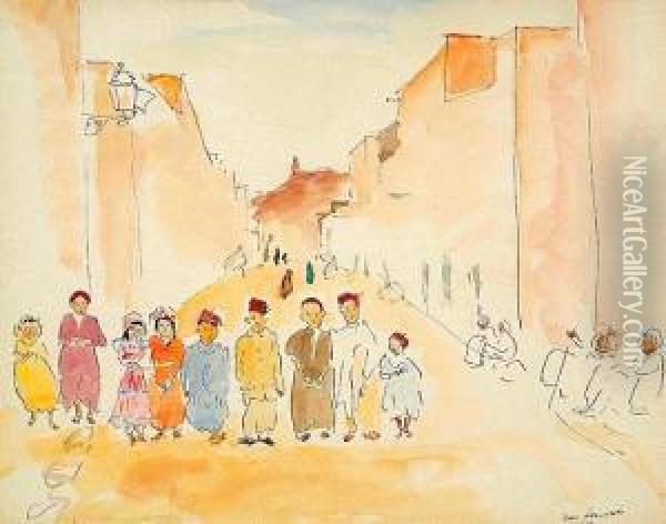 Scene Algerienne Oil Painting - Jean Launois
