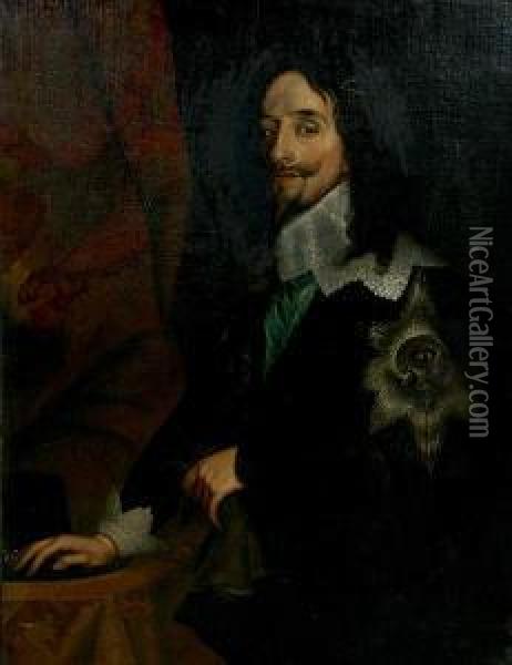 A Portrait Of Charles I, Two Thirds Length Oil Painting - Floris Claesz Van Dijck