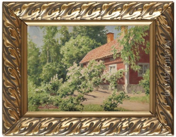 Sommaridyll Oil Painting - Johan Fredrik Krouthen
