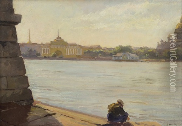 View From The Moika Oil Painting - Alexei Vasilievitch Hanzen