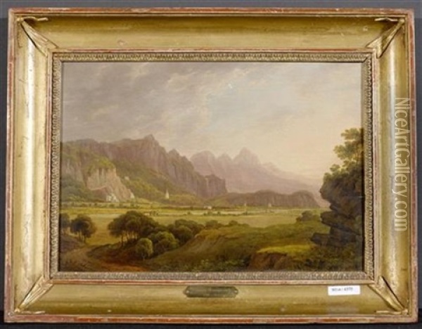 Alpenlandschaft Oil Painting - Florian Grospietsch