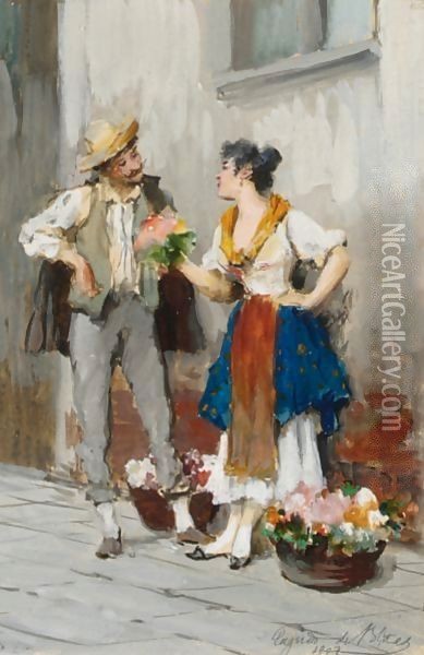 The Flower Girl 2 Oil Painting - Eugene de Blaas