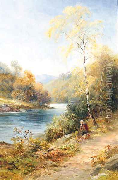 Resting By The River Spey Oil Painting - John MacWhirter
