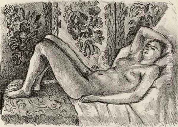 Nu couche au Paravent Louis XIV Oil Painting - Henri Matisse