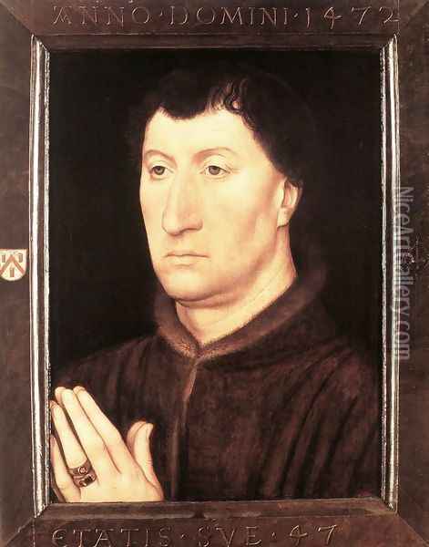Portrait of Gilles Joye 1472 Oil Painting - Hans Memling