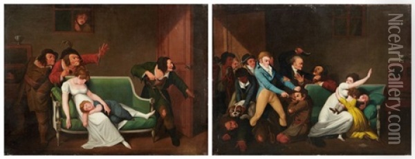 Scenes Avec Des Brigands Oil Painting - Louis Leopold Boilly