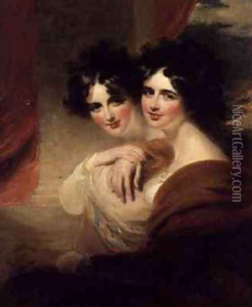Congratulations portraits of two ladies Oil Painting - George Henry Harlow