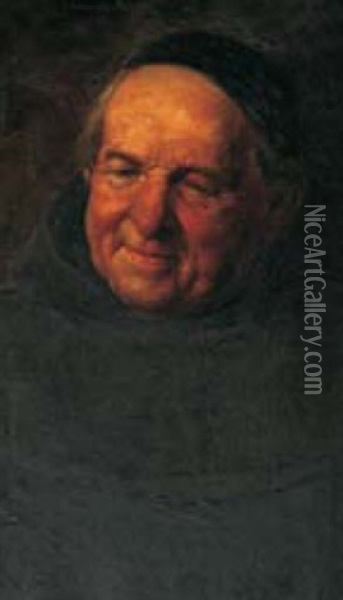 Portret Opata Oil Painting - Frans Ondrusek