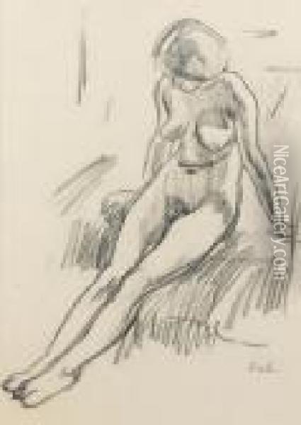 Female Nude Oil Painting - Samuel John Peploe