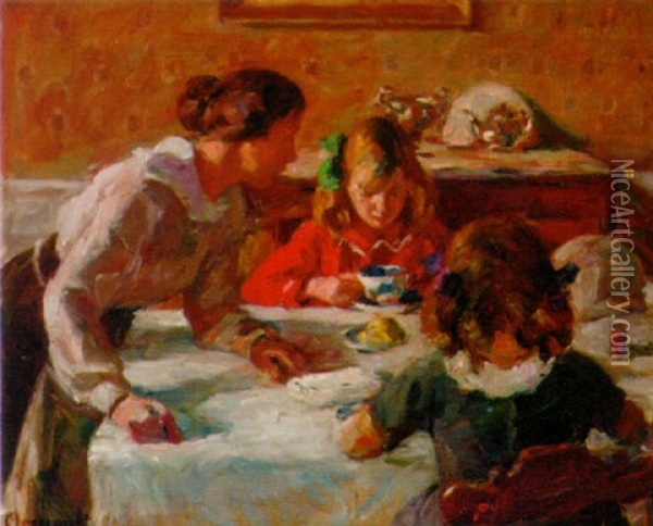 The Breakfast Table Oil Painting - Gad Frederik Clement