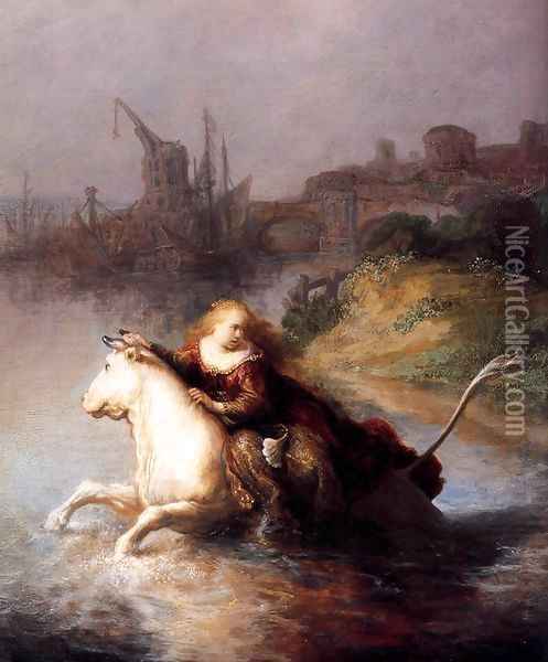 The Abduction of Europa (detail) Oil Painting - Rembrandt Van Rijn
