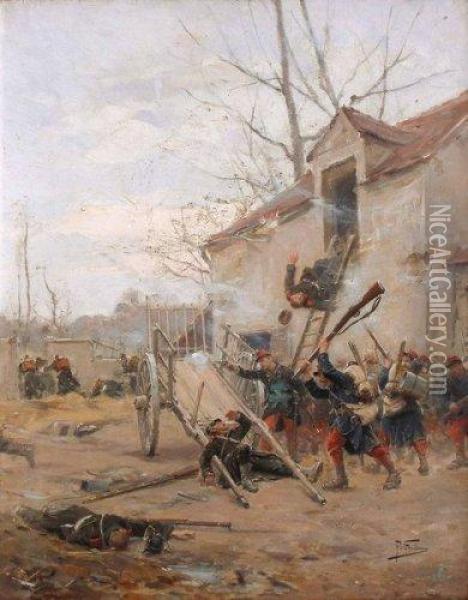 A Coup De Crosse Oil Painting - Paul Louis Narcisse Grolleron