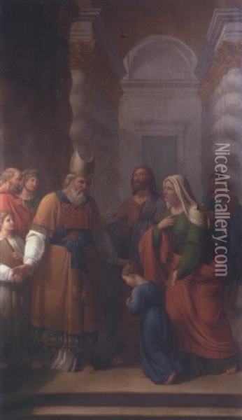 The Presentation Of The Virgin At The Temple Oil Painting - Andrea Pozzi