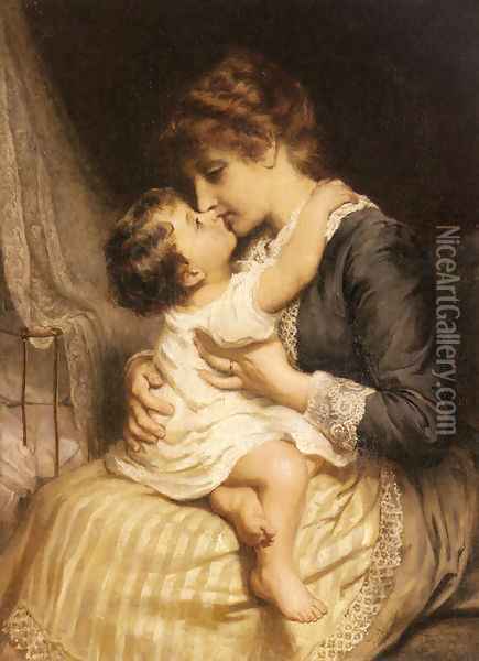 Motherly Love Oil Painting - Frederick Morgan
