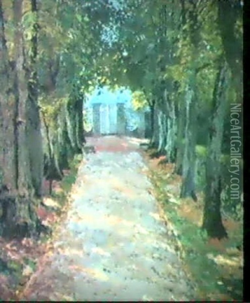 A Garden Path Oil Painting - Paul Grabwinkler
