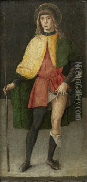Saint Liberale; And Saint Roch (pair) Oil Painting - Lazzaro di Jacopo Bastiani