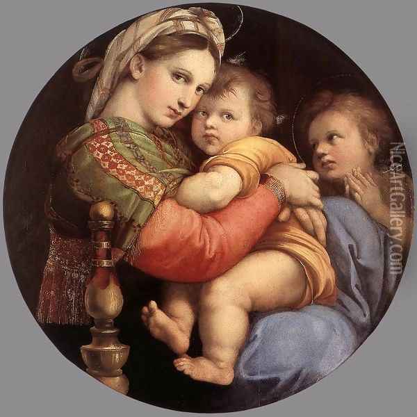 Madonna della Seggiola (Sedia) 2 Oil Painting - Raffaelo Sanzio