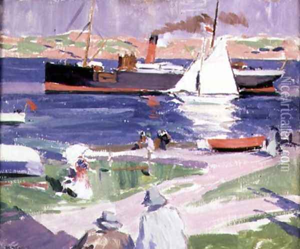 The Dunara Castle at Iona Oil Painting - Francis Campbell Boileau Cadell