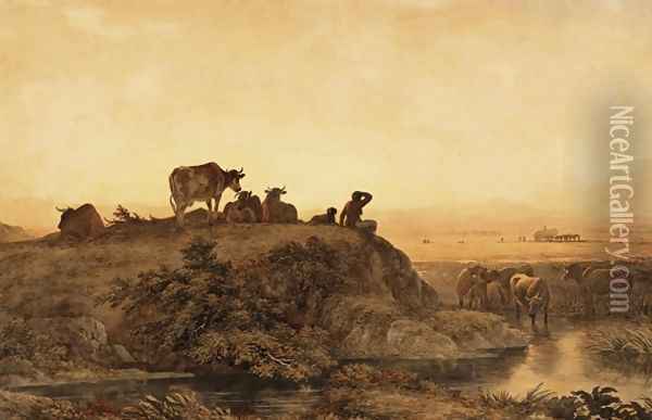 Pastoral Landscape Oil Painting - John Glover