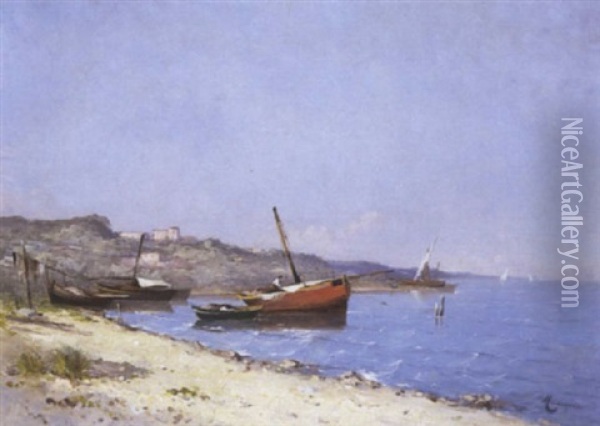 Barques De Peche Pres Du Rivage Oil Painting - Marius Maniquet