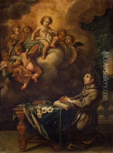 Vision De San Antonio De Padua Oil Painting - Ciro Ferri