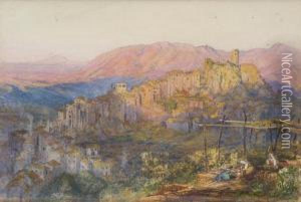 Veduta Di Olevano Oil Painting - Henry Clarence Whaite