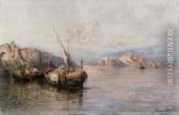 Capri Vista Da Sorrento Oil Painting - Giuseppe Carelli