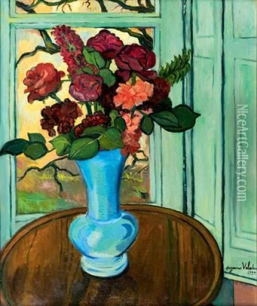 Vase De Fleurs Sur Un Entablement
 Huile Sur Toile, Signee Et Datee 1932 En Bas A Droite Oil Painting - Suzanne Valadon