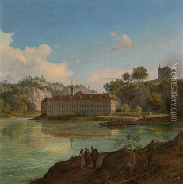 Kloster Weltenburg An Der Donau Oil Painting - Jacob Alt