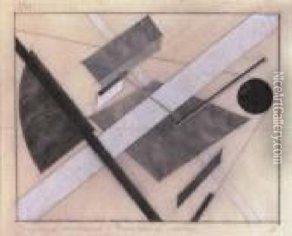 Proun: Path Of Energy And Dynamic Flows Oil Painting - Eliezer Markowich Lissitzky