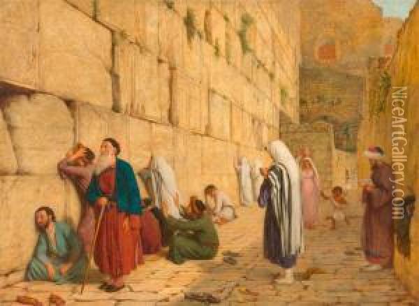 The Wailing Wall In Jerusalem Oil Painting - William Gale