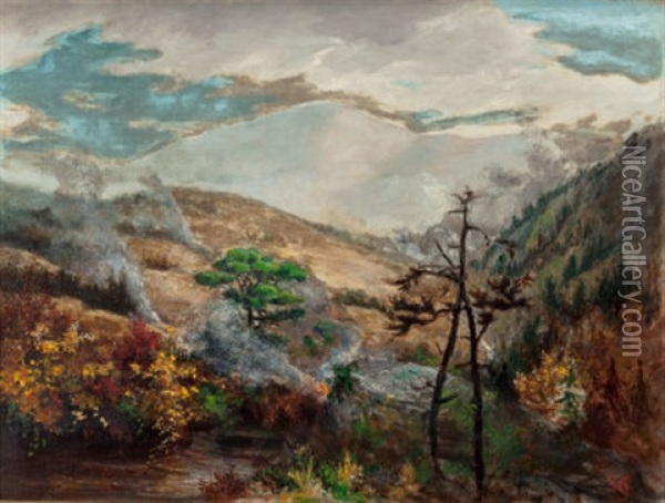 Great Smoky Mountains (at Waynesville, In North Carolina Mountains), 1888 Oil Painting - Sarah Anne Freeman Clarke