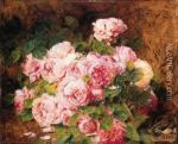 Still Life With Flowers Oil Painting - Georges Jeannin