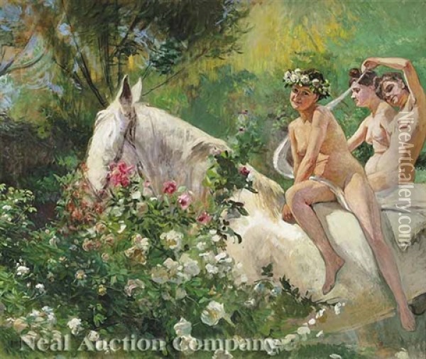 Allegory Of Spring Oil Painting - Antoine Daens