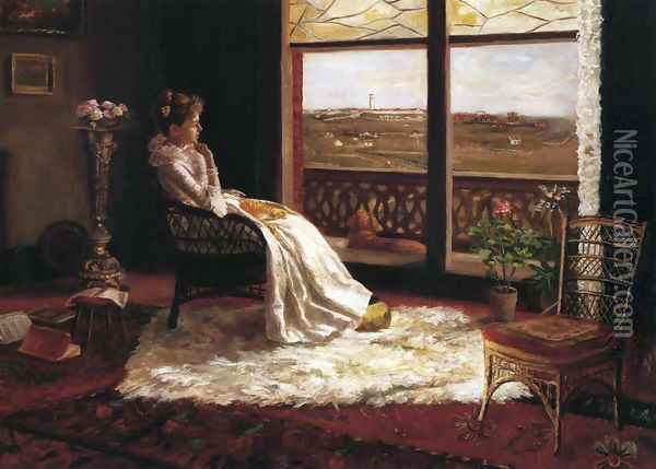 Mrs. E. B. Chandler in Her Room Oil Painting - Robert Jenkins Onderdonk