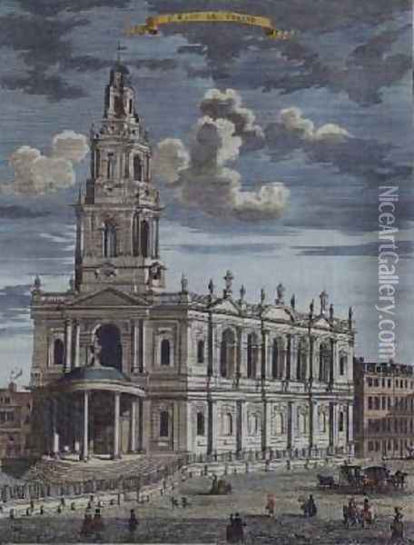 St Mary le Strand from A Book of the Prospects of the Remarkable Places in and about the City of London Oil Painting - Robert Morden