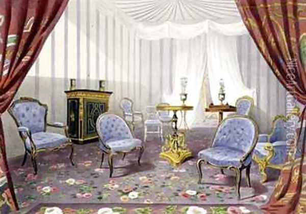 Crystal Palace the Queens Retiring Room from Recollections of the Great Exhibition Oil Painting - Walter Goodall