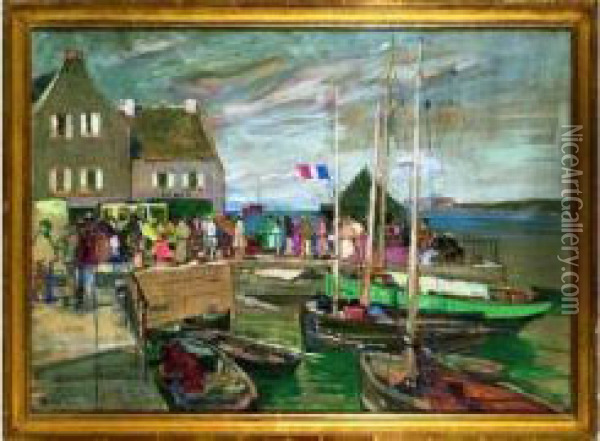 Embarcadere En Bretagne Oil Painting - Lucien Simon