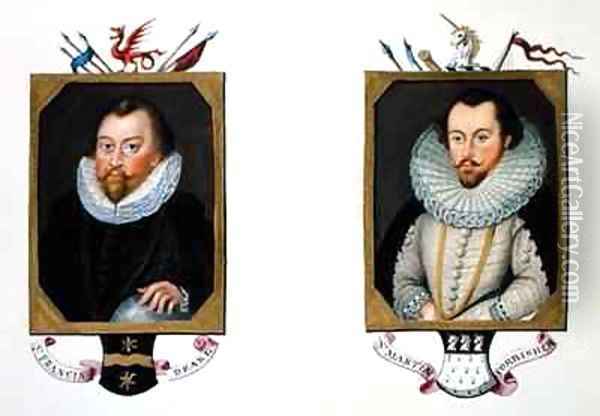 Double portrait of Sir Francis Drake and Sir Martin Frobisher from Memoirs of the Court of Queen Elizabeth Oil Painting - Sarah Countess of Essex