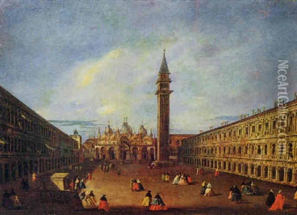 Veduta Della Piazza S. Marco Oil Painting - Giacomo Guardi